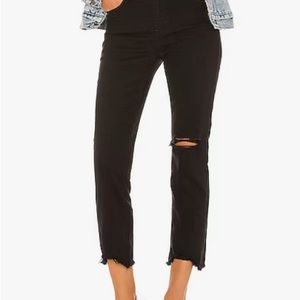 Levi’s 724 Hi Rise Straight Cropped Black Denim Jeans